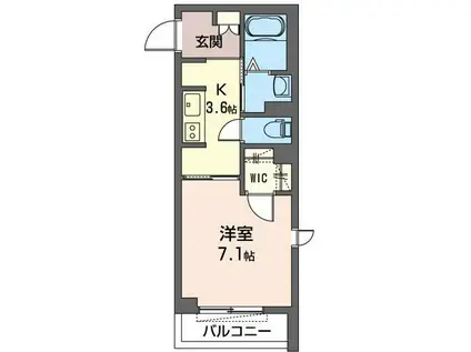 AVENIR(1K/3階)の間取り写真