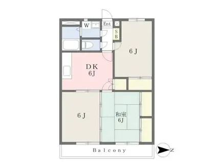 アールクリエイト星ヶ丘(3DK/1階)の間取り写真