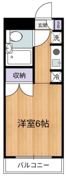 孝友第6ビルグリーンハイツ麻生(1K/3階)の間取り写真