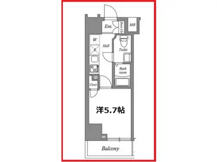 ジェノヴィアお花茶屋スカイガーデン(1K/2階)の間取り写真