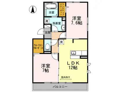 グレイスコスモスGRACE COSMOS(2LDK/3階)の間取り写真