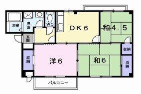 サンヴィレッジ上尾I(3DK/2階)の間取り写真