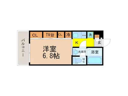 リブリ FALCON(1K/2階)の間取り写真