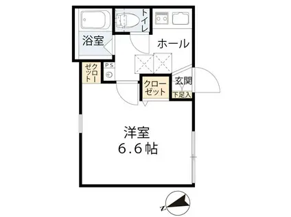 R STAGE(1K/2階)の間取り写真