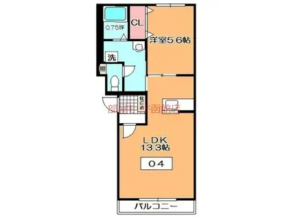 リアクシアーノ(1LDK/3階)の間取り写真