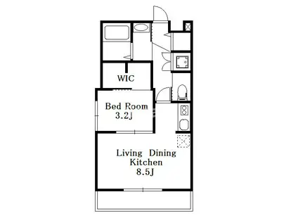 アークス三鷹(1LDK/1階)の間取り写真