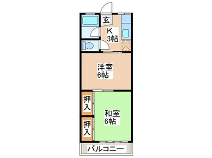 レジデンス柴宮(2K/3階)の間取り写真