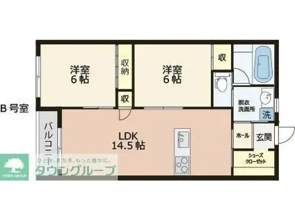 VIEW新小平(2LDK/2階)の間取り写真