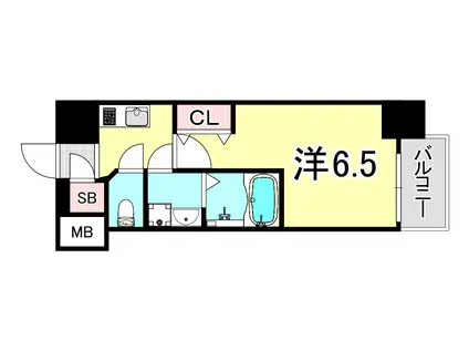 ファーストフィオーレ九条(1K/13階)の間取り写真