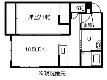 TRUSTHOUSE(1LDK/1階)の間取り写真