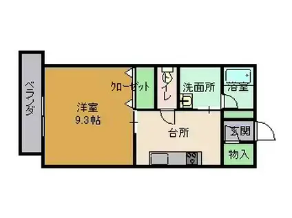 B・ブリッジ金池(1K/3階)の間取り写真