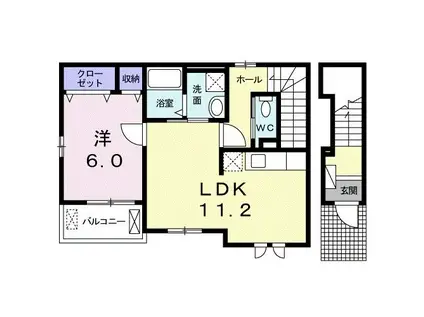 ビレッジハイム千代川(1LDK/2階)の間取り写真