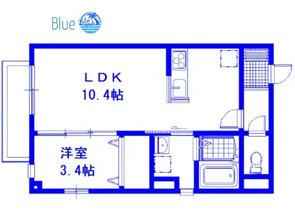 ストークフレア(1LDK/1階)の間取り写真