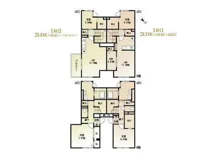 SKULD江東牡丹(2LDK/4階)の間取り写真