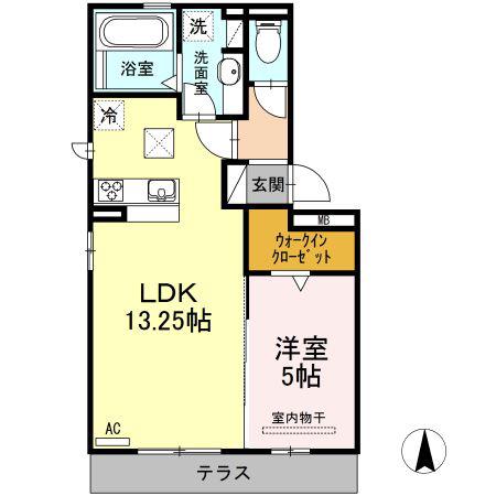 MA CHAMBRE(1LDK/1階)の間取り写真