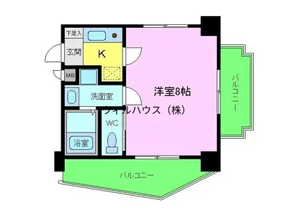 ラレックス中もずライフワンビル(1K/7階)の間取り写真