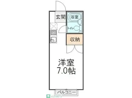 東武野田線 運河駅 徒歩17分 2階建 築34年(ワンルーム/2階)の間取り写真