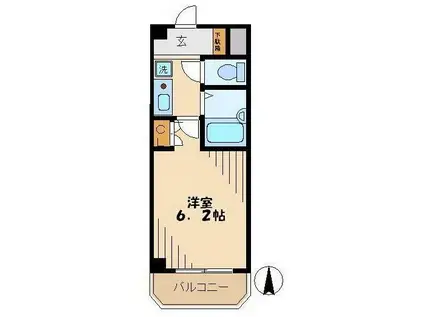 エミネンス聖蹟(1K/3階)の間取り写真