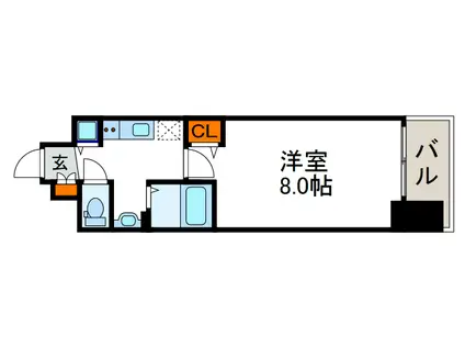 ララプレイス大阪ウエストPRIME(1K/13階)の間取り写真