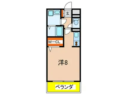 フォレストコート逆瀬川(ワンルーム/2階)の間取り写真