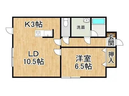 大通11丁目ビル(1LDK/6階)の間取り写真