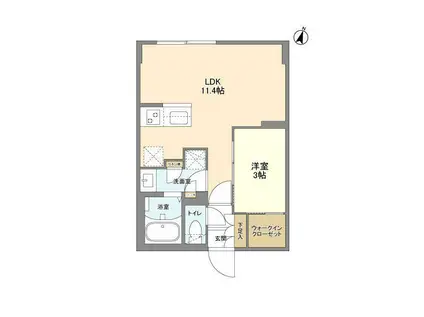 ウェルスクエア駒場東大前(1LDK/3階)の間取り写真