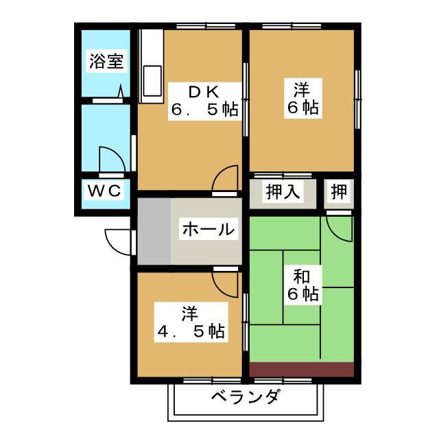 コスタリカ松風(3DK/2階)の間取り写真