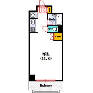 久宝寺マンション(ワンルーム/3階)の間取り写真
