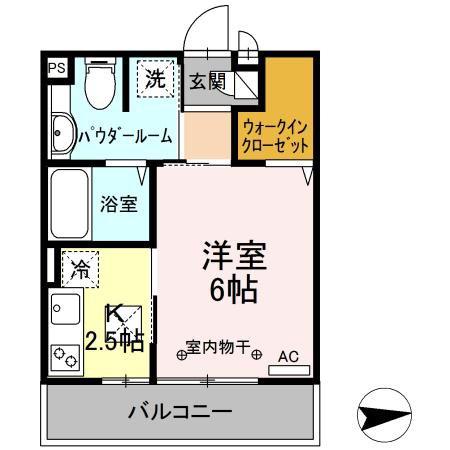 グランモア柳川AB(1K/1階)の間取り写真