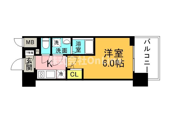 エスリード大阪城イースト(1K/10階)の間取り写真