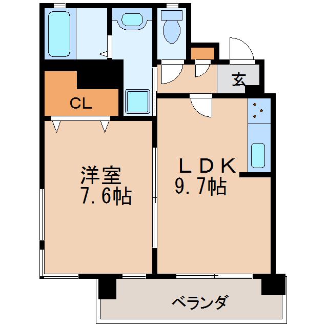 スタジオスクエア泉(1LDK/7階)の間取り写真