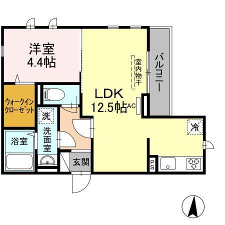 スペランツァ ドゥーエ(1LDK/2階)の間取り写真
