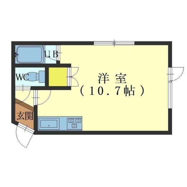 アルファヒルズI(ワンルーム/1階)の間取り写真