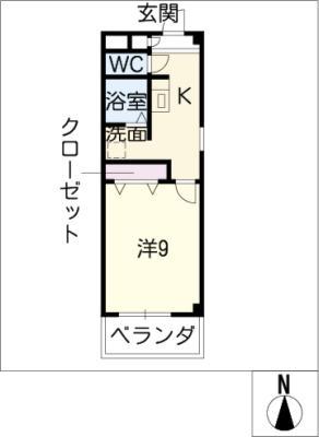ラフィーネシャラ(1K/4階)の間取り写真