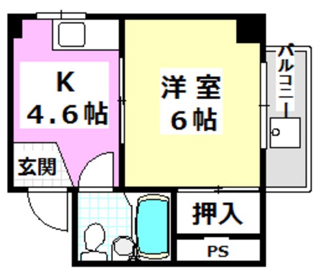 AVANTI下穂積(1DK/2階)の間取り写真