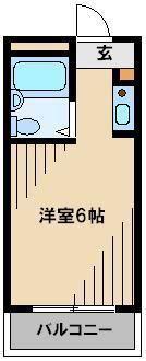 J-HANK中浦和(ワンルーム/2階)の間取り写真