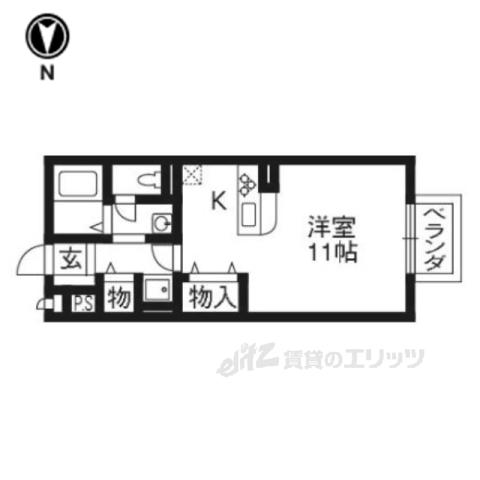 アムール西桂(1K/2階)の間取り写真