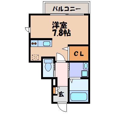 EVER GARDEN千種 II(ワンルーム/1階)の間取り写真