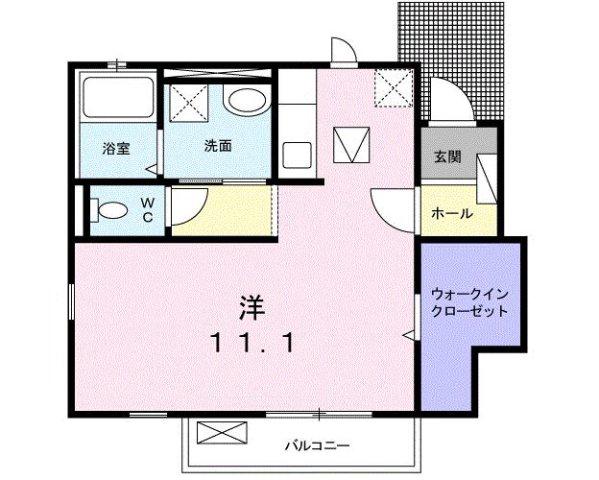 エトワール諏訪(1K/1階)の間取り写真