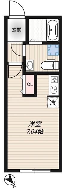 BRANCHE武蔵小山(ワンルーム/2階)の間取り写真