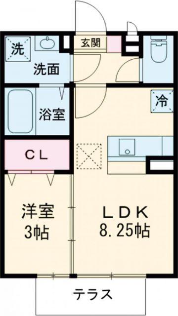 セゾンコート(1LDK/1階)の間取り写真