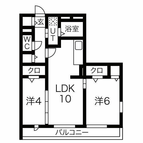 ペルルIII(2LDK/2階)の間取り写真