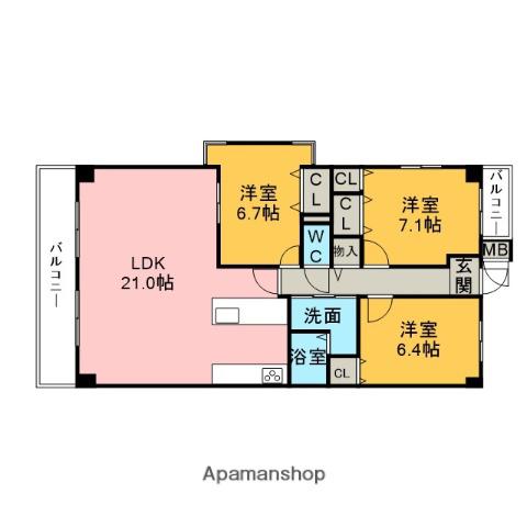 イトーピア刈谷マンション(3LDK/4階)の間取り写真
