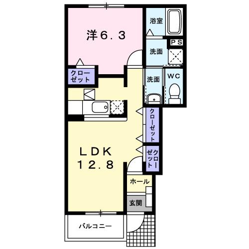 ユートピア ナミ(1LDK/1階)の間取り写真