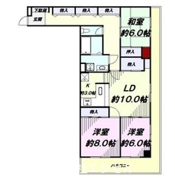 日興パレス昭島(3LDK/6階)の間取り写真