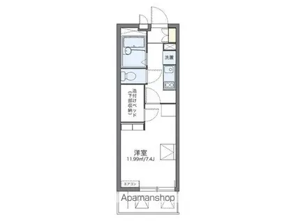 レオパレスエクセルハイムIII(1K/2階)の間取り写真