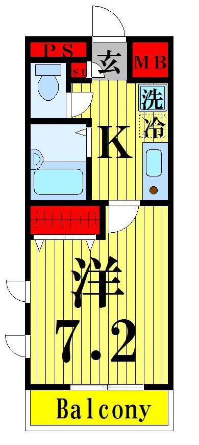 セレーノ(1K/2階)の間取り写真