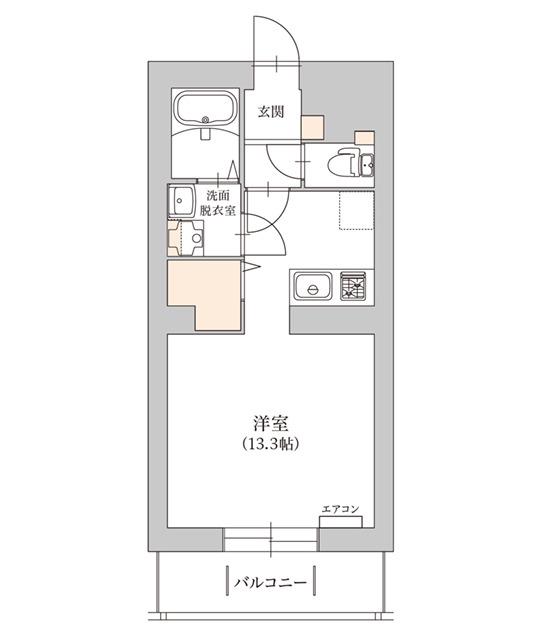 アラモファミリア杉崎町(ワンルーム/7階)の間取り写真