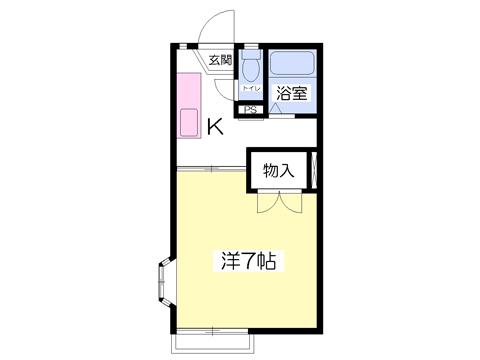 アーバンハウス(1K/2階)の間取り写真