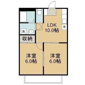 コーポ辻(2LDK/1階)の間取り写真